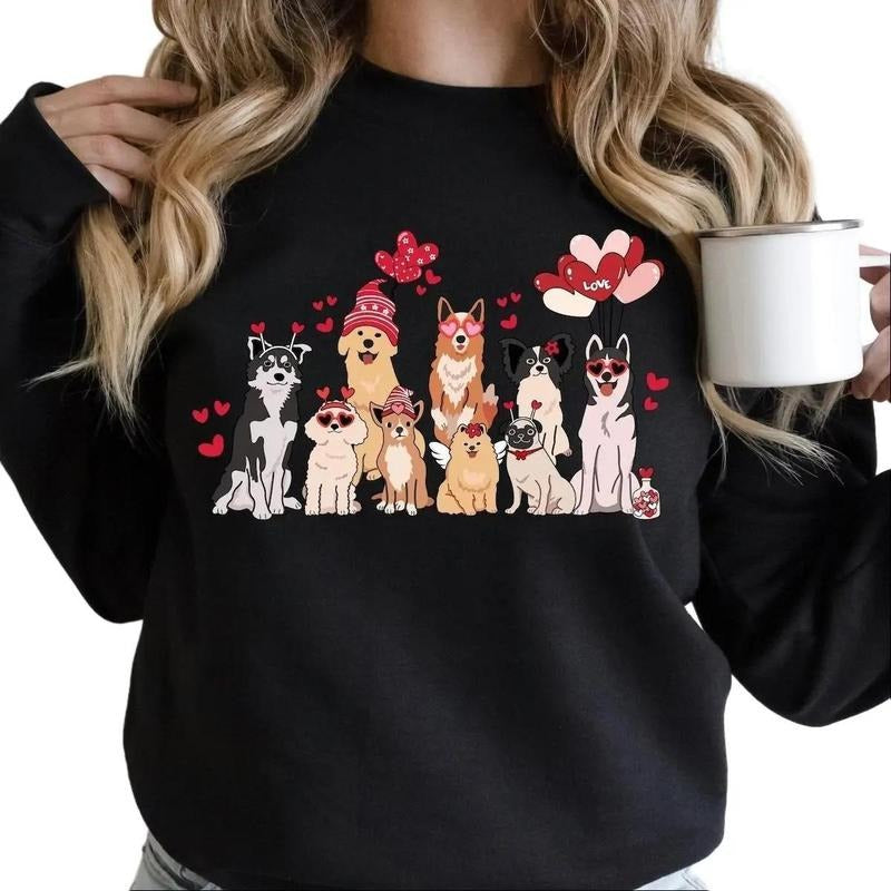 Dog Mama Sweatshirt, Valentine Lovely Dog Sweatshirt for Women T-Shirts, Hoodie | HypeDripTees.com