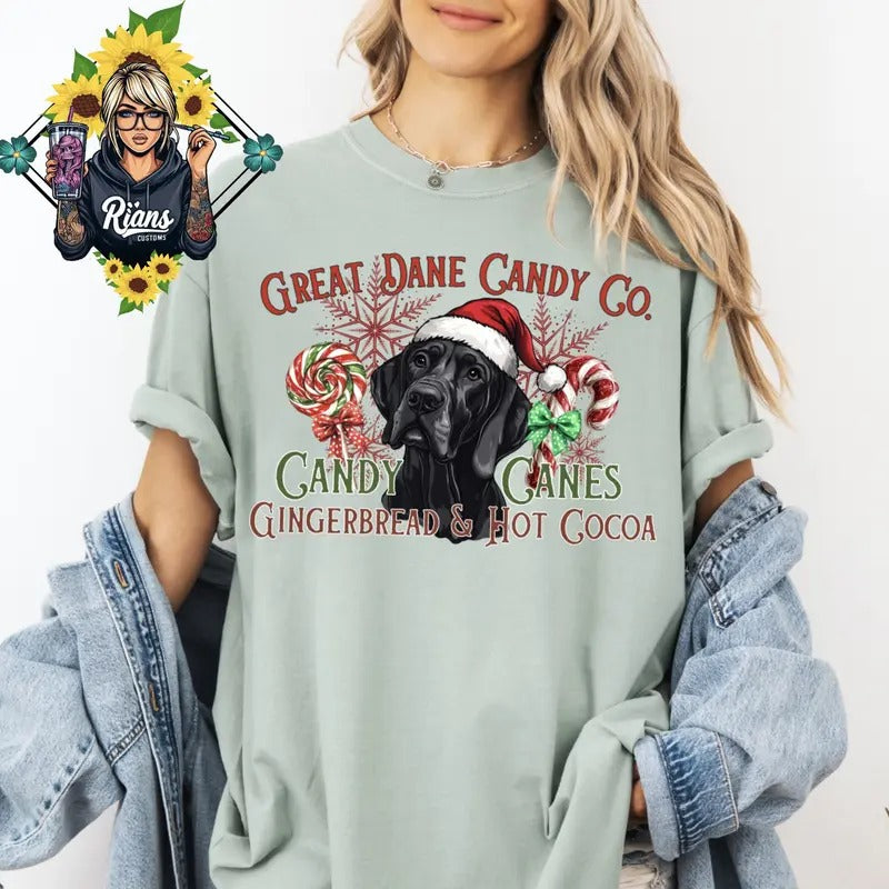 Doggie Christmas Candy Cane Co. Unisex Sized Tshirt Hoodie, Sweatshirt | HypeDripTees.com