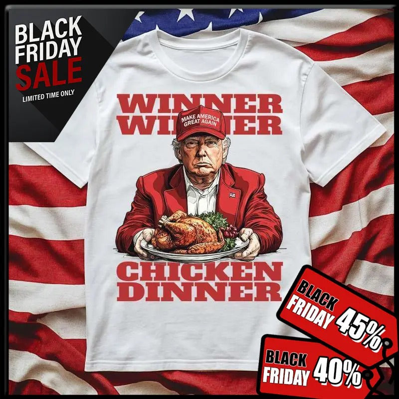 Don|ald Tru|mp Winner Winner Chicken Dinner Shirt, President Tr|ump 47 Sweatshirt, Tru|mp Hoodie | HypeDripTees.com