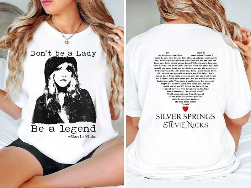 Don't Be A Lady Be A Legend 2 Sides T-Shirt, Stevie Nicks T-Shirt Hoodie, Sweatshirt | HypeDripTees.com
