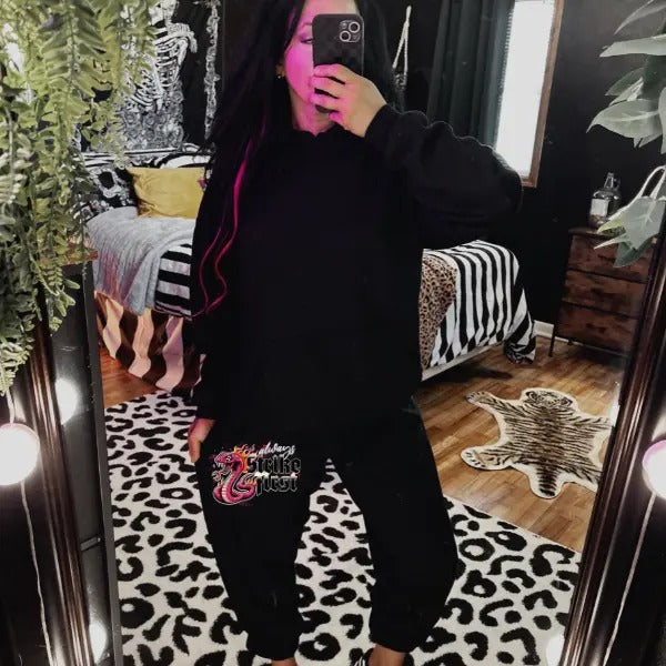 "Don't Let the Same Snake Bite Your First' & 'Always Strike First' Mix & Match Sweatpants Set, Long Sleeve Crewneck, Hoodie, T Shirt, Goth Pullover
