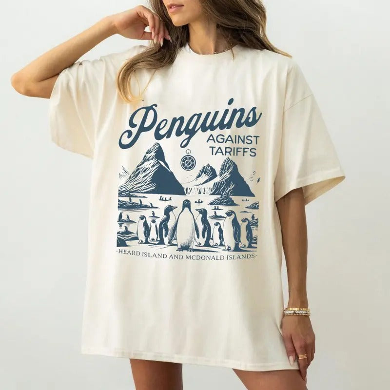 Don't Tariff The Penguins T-Shirt,  Penguins Against Tariffs Shirt, Protest Penguin Shirt, Political Activist Sweatshirt,...