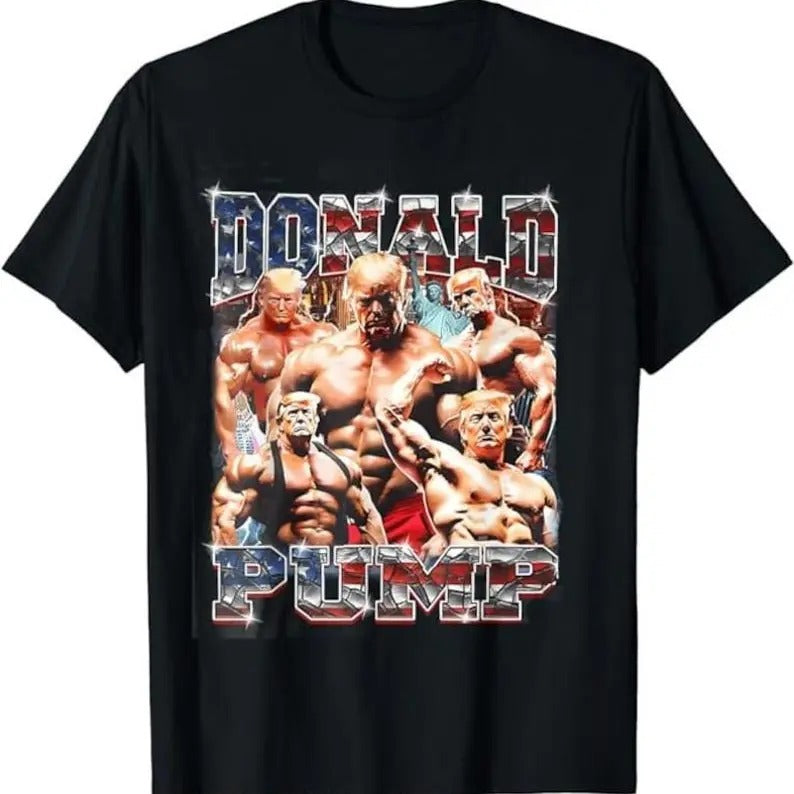 Donald Pump Trump 2024 Weight Lifting Gym Fitness T-shirt, Funny Bootleg Style Tee Gift For Men and Women Hoodie, Sweatshirt