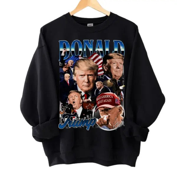 Donald Trump 2024 90s Vintage Bootleg Style Sweatshirt T-Shirts, Hoodie | HypeDripTees.com