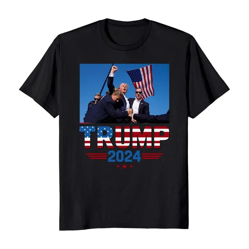Donald Trump 2024 Shot At Election Rally T-Shirt Cotton Fabric Hoodie, Sweatshirt | HypeDripTees.com