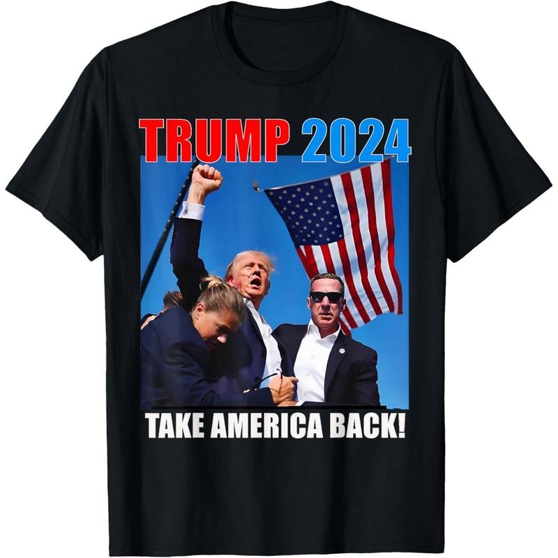 Donald Trump 2024 Take America Back American Flag Patriotic T-Shirt made in usa Hoodie, Sweatshirt | HypeDripTees.com