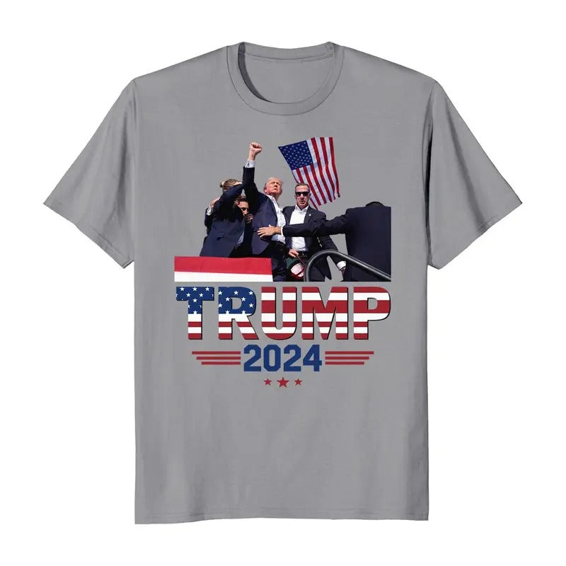 Donald Trump Shot 2024 Election GOP Republican T-Shirt Cotton Fabric Hoodie, Sweatshirt | HypeDripTees.com