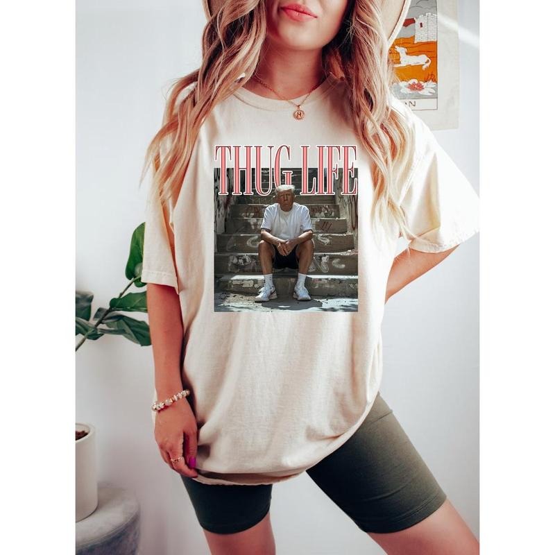Donald Trump Thug Life Shirt, Viral Thug Life Trump T-Shirt, Sarcastic Donald Trump Tee, Funny Trump 2024  sweater and...