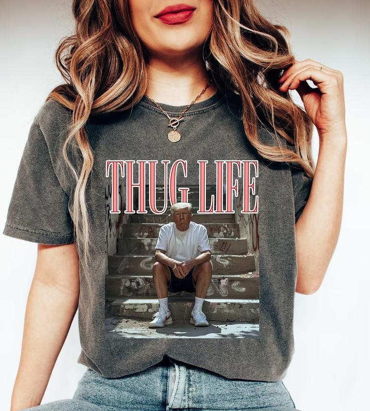 Donald Trump Thug Life Shirt, Viral Thug Life Trump T-Shirt, Sarcastic Donald Trump Tee, Funny Trump 2024 Shirt,...