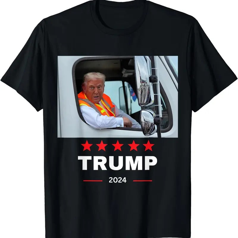 Donald Trump rides in garbage truck T-Shirt Hoodie, Sweatshirt | HypeDripTees.com