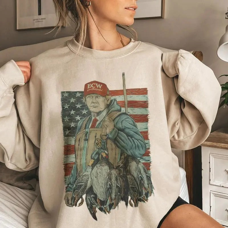 Donald.T Stacks Ducks Sweatshirt, Retro Hunting Sweater, Sweatshirt For Men And Women T-Shirts, Hoodie | HypeDripTees.com