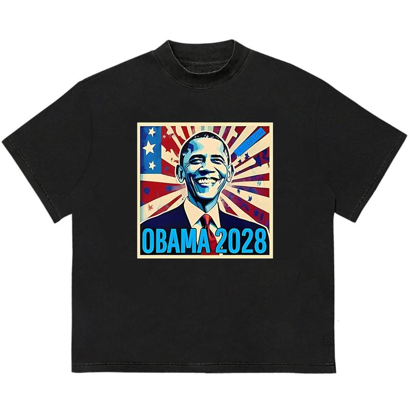 Donkconnects Obama 2028 T-Shirt Unisex Retro Graphic Tee Soft Cotton Fabric Hoodie, Sweatshirt | HypeDripTees.com