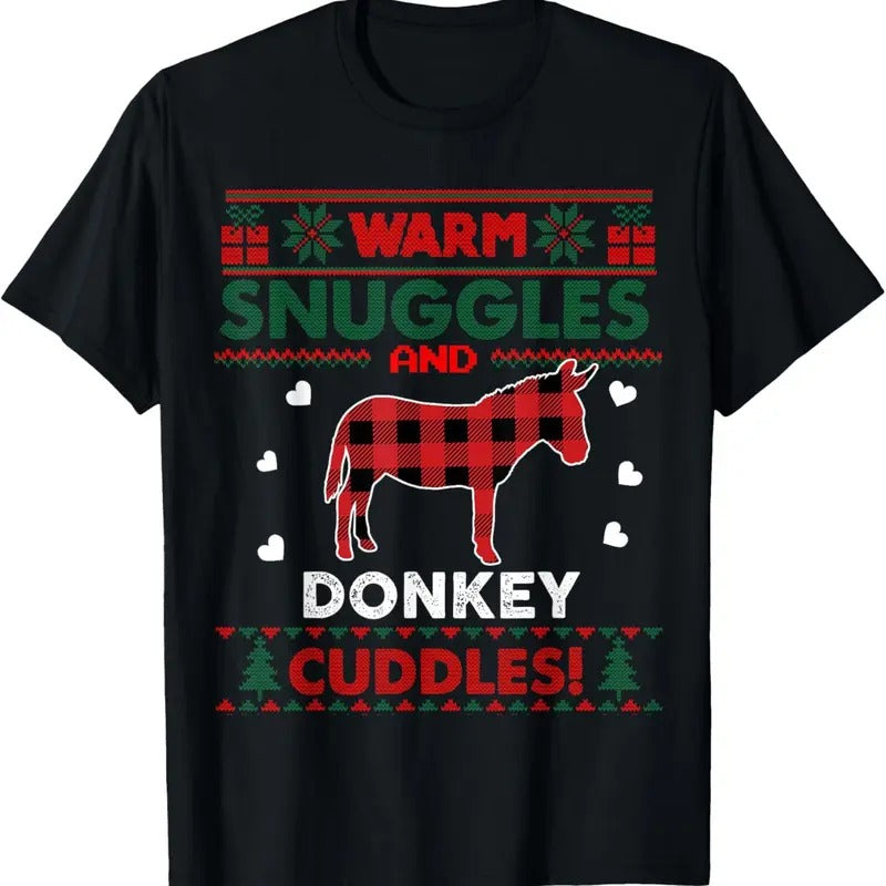 Donkey Lover Christmas Xmas Donkey Christmas Ugly Sweater T-Shirt Hoodie, Sweatshirt | HypeDripTees.com