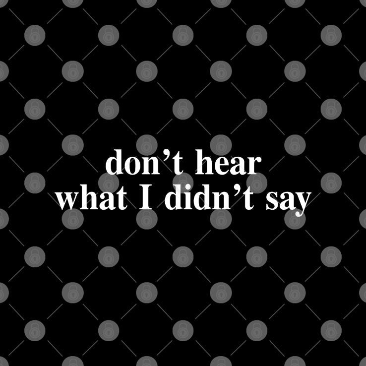 Don’t Hear What I Didn’t Say T Shirt