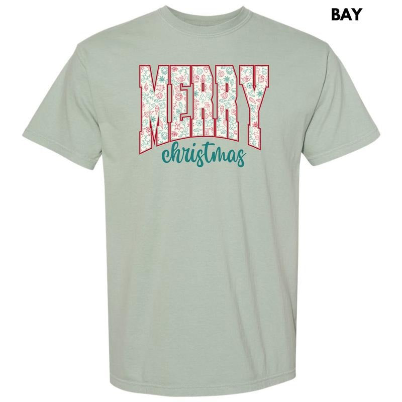 Doodle Merry Christmas Comfort Colors T-Shirt 'NLB' Hoodie, Sweatshirt | HypeDripTees.com