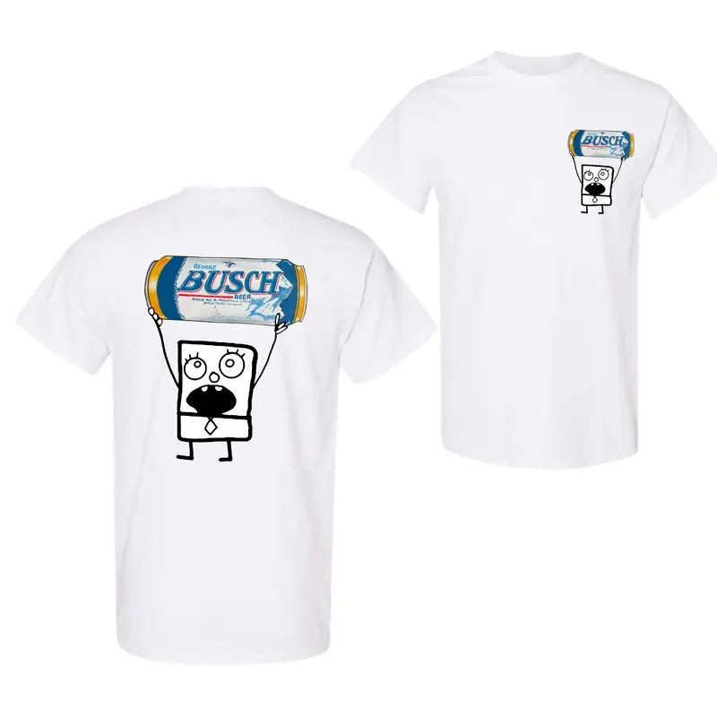 Doodlebob Busch 2 Sided Funny Drinking Busch Beer Man Menswear TOP Underwear T-Shirts, Hoodie, Sweatshirt