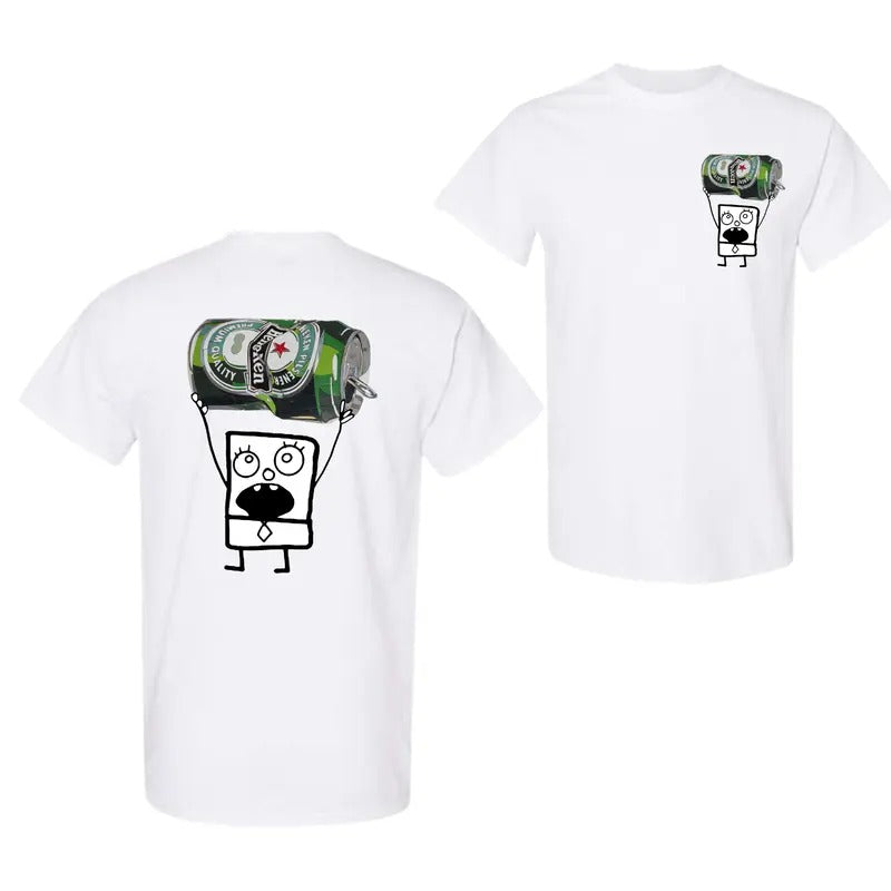 Doodlebob Heineken 2 Sided T-Shirt, Funny Drinking Sweatshirt, Heineken Lager Beer Hoodie For Men Women, FAST SHIPPING,...