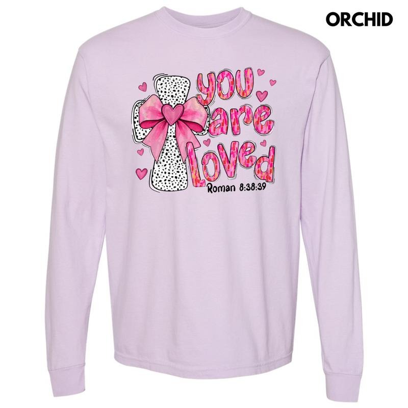 Dot Cross You Are Loved Long Sleeve Comfort Colors T-Shirt 'NLB' Hoodie, Sweatshirt | HypeDripTees.com