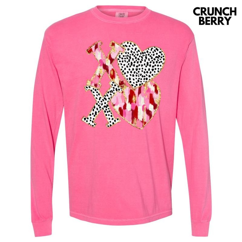 Dotted XOXO Long Sleeve Comfort Colors T-Shirt Hoodie, Sweatshirt | HypeDripTees.com