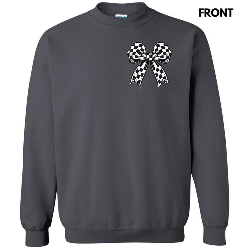Double Black Checkered Bow Sweatshirt 'NLB' T-Shirts, Hoodie | HypeDripTees.com
