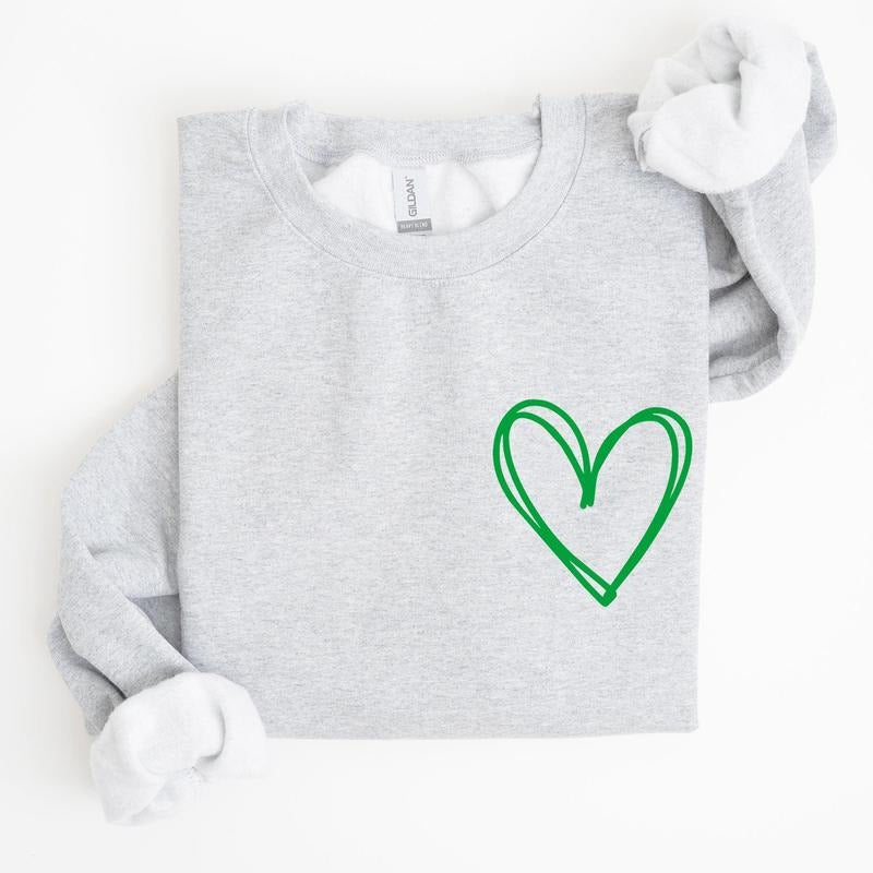 Double Heart, Pocket Print, St Patrick's Day Sweatshirt T-Shirts, Hoodie | HypeDripTees.com