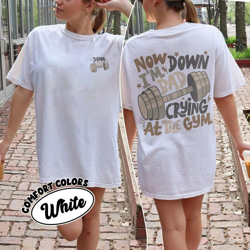 Down Bad Crying At The Gym Taylor Ttpd Shirt Down Bad Gym Lover Shirt Gift Cotton Sleeve Womenswear Hoodie, Sweatshirt