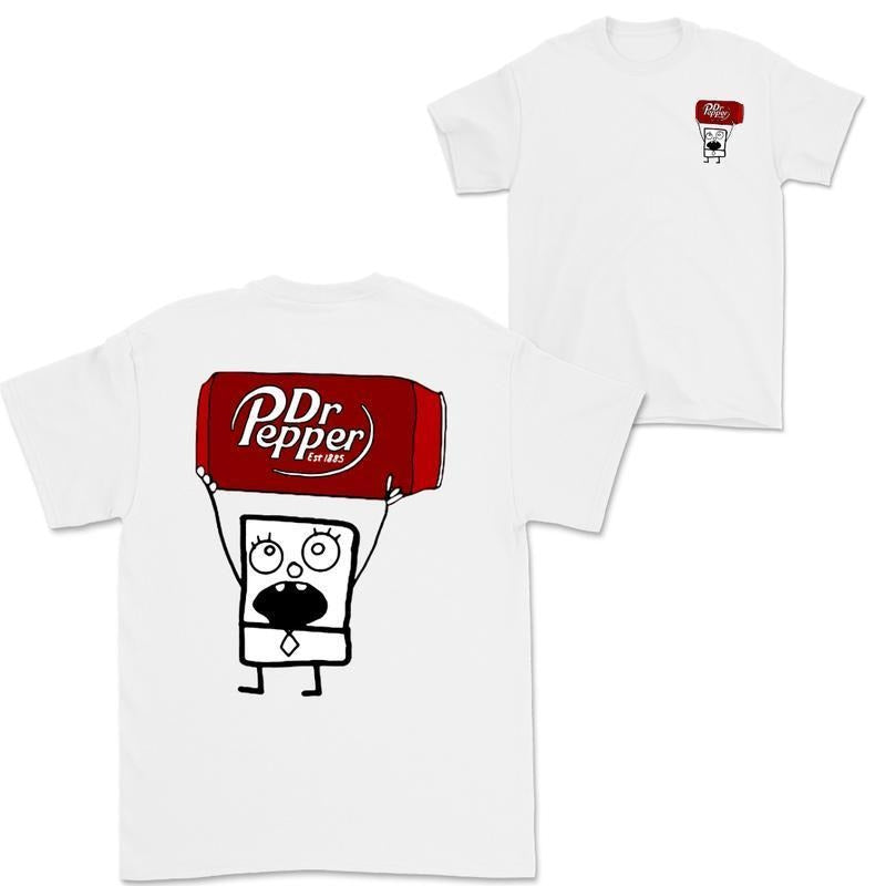 Dr Pepper Doodlebob T-shirt, Doodlebob Shirt, Dr Pepper Shirt, Double Sided Graphic Printed Unisex Classic Cotton...