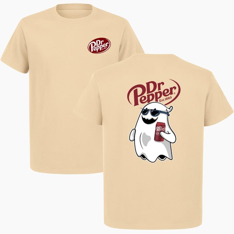 Dr Pepper Est 1885 Halloween Ghost Cute T-Shirt for Men & Women Double-Sided Design Casual Top Streetwear Halloween...