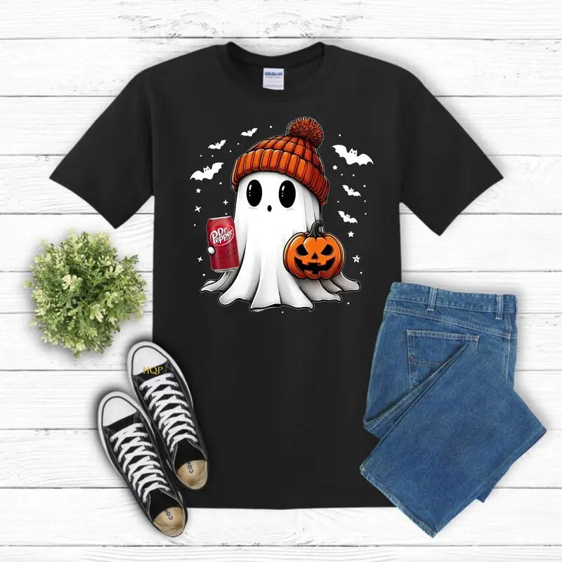 Dr Pepper Ghost Cute Halloween T-Shirt Comfort Fabric Hoodie, Sweatshirt | HypeDripTees.com
