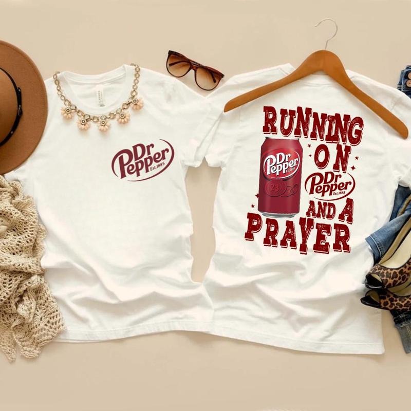 Dr Pepper Merch Running on Prayer And Dr. Pepper T-Shirt, Funny Dr. Pepper Shirt, Vintage Dr. Pepper Tee, Dr. Pepper...