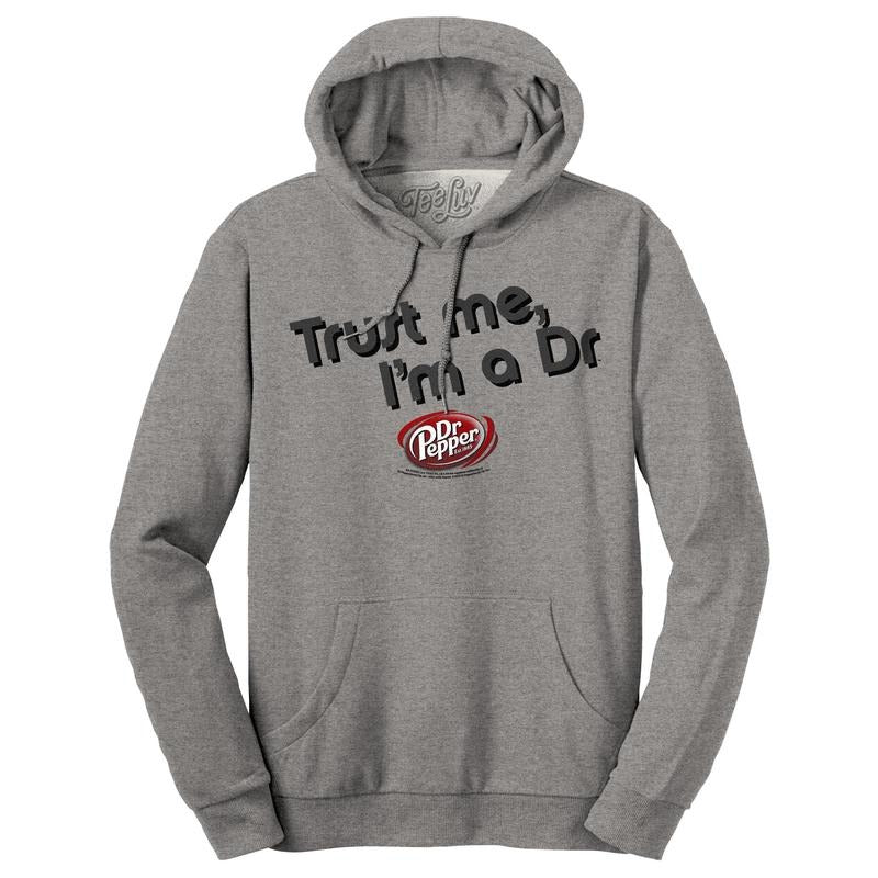 Dr Pepper Trust Me I'm a Dr Hooded Sweatshirt - Oxford Gray T-Shirts, Hoodie | HypeDripTees.com