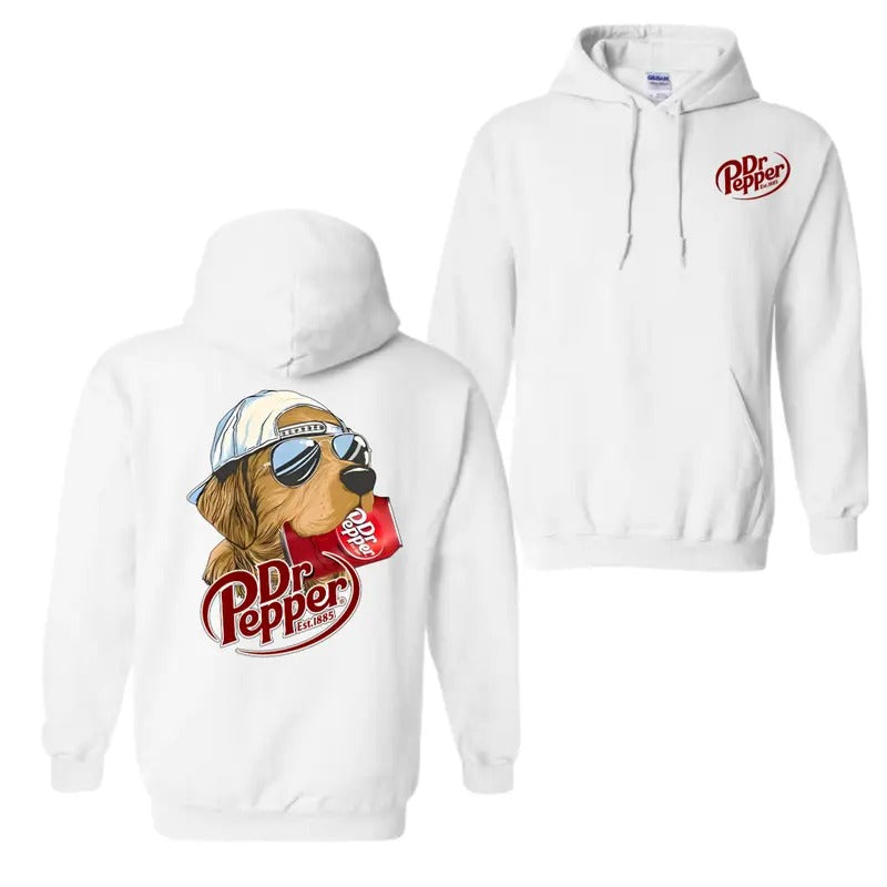 Dr. Pepper Golden Dog 2 Sided T-Shirt Sweatshirt Hoodie, Dr. Pepper Hoodie For Men, For Women | HypeDripTees.com