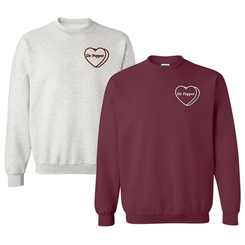'Dr. Pepper Candy Heart' Crewneck Sweatshirt T-Shirts, Hoodie | HypeDripTees.com