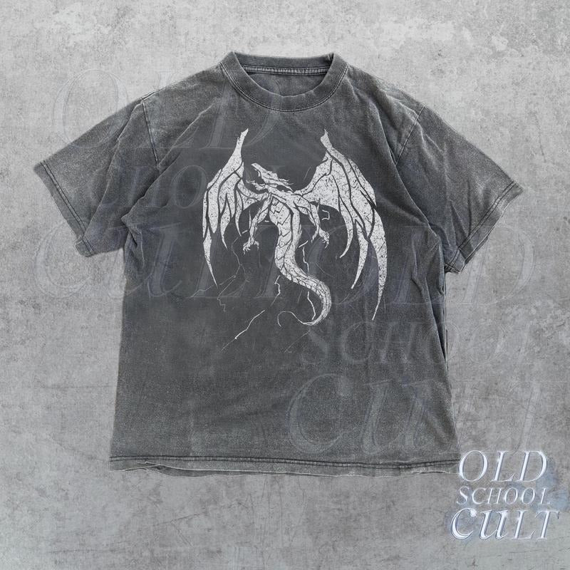 Dragon Grunge Vintage Graphic T-Shirt, Retro Fantasy Horror Shirt, Gothic Tee, 90s Distressed Shirt, Grunge Shirt, Y2k...