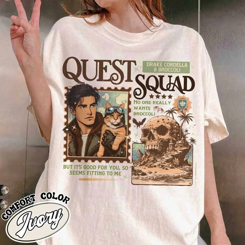 Drake Cordella & Broccoli Shirt, Quest Squad Shirt, Onyx Storm Broccoli Cat Shirt, Broccoli Cat Onyx Storm, Broccoli Cat...