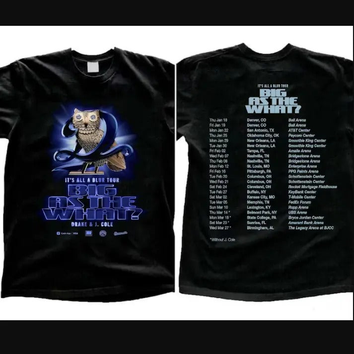 Drake and J. Cole Big As A What Tour 2024 Black T-Shirt Gift Fans Music S-3XL Hoodie, Sweatshirt | HypeDripTees.com