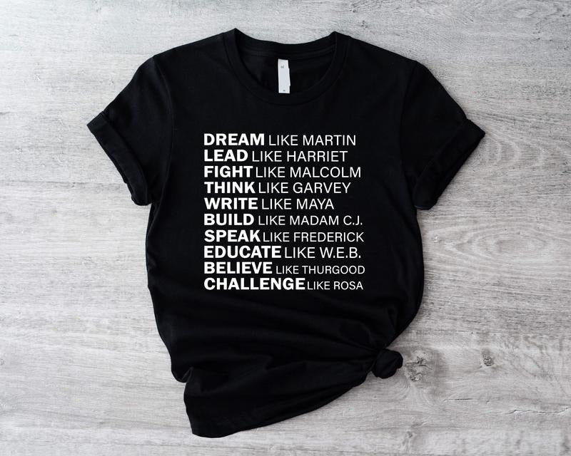Dream Like Martin Shirt, Black History Month T-shirt, Equality Tee, Human Rights Short Sleeve, Unisex Motivational Tee,...