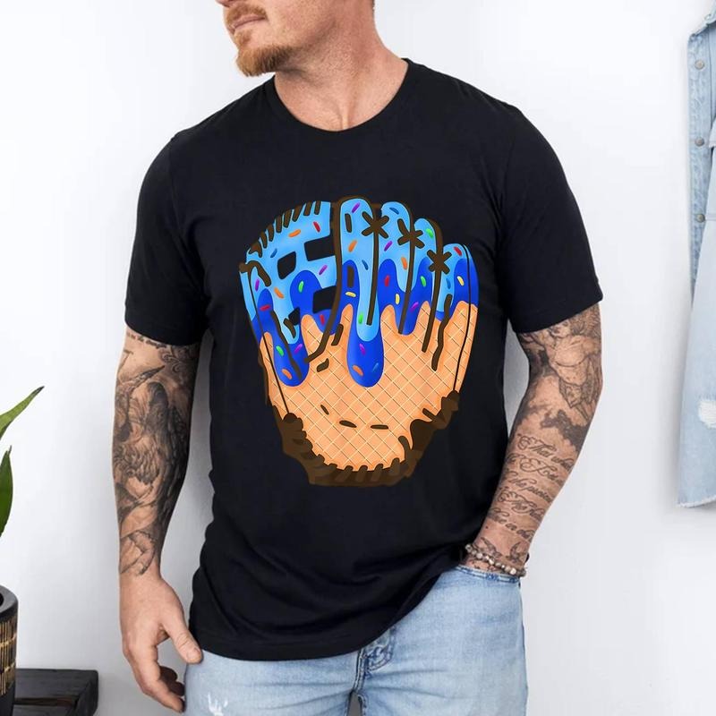 Drippy Baseball Glove Ice Cream Cone 100% Cotton Top Menswear T-Shirts, Hoodie, Sweatshirt