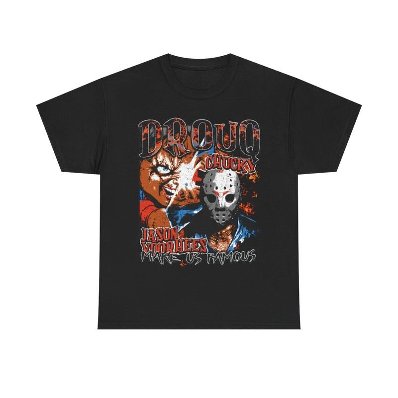 Drouq Horror Graphic Tee Casual Classic Menswear Cotton Retro Shirt T-Shirt Top Vintage Comfy Tshirt Streetwear...