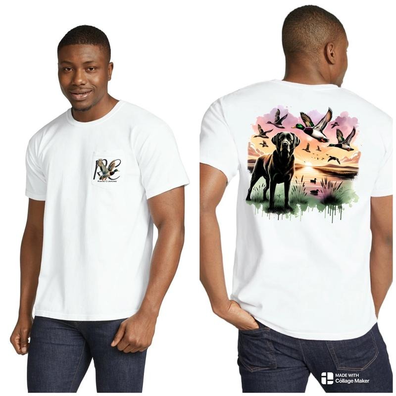 Duck Dog Sunrise Pocket T-Shirt - Unisex Casual Tropical Graphic Tee Hoodie, Sweatshirt | HypeDripTees.com