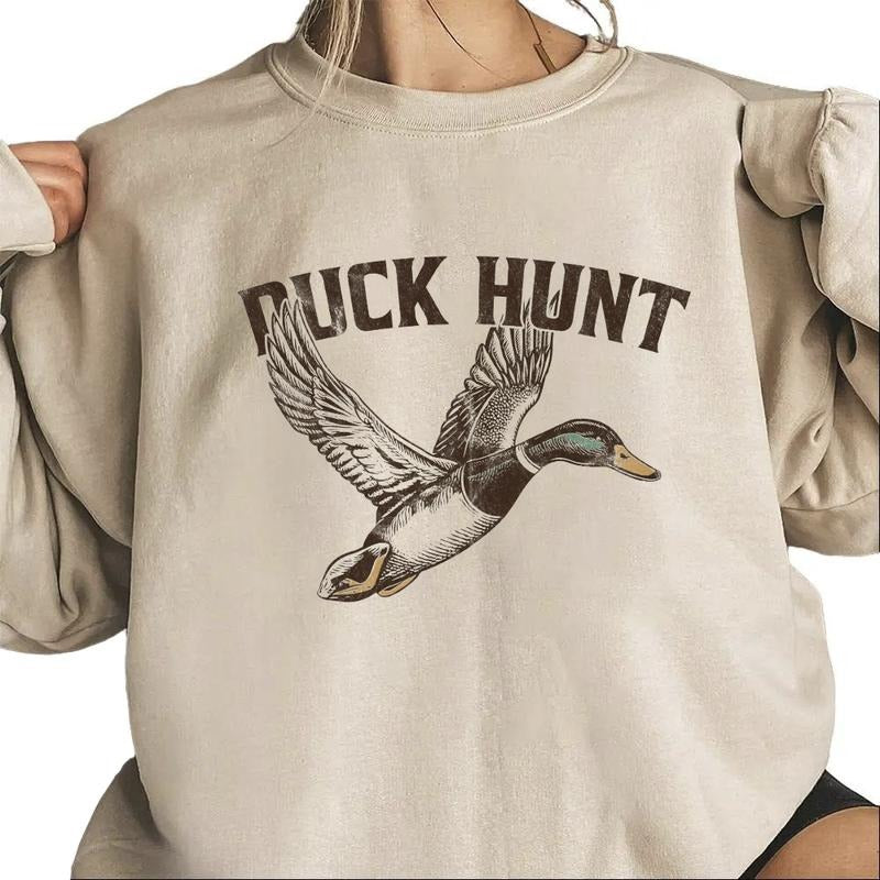 Duck Hunt Sweatshirt - Rustic Waterfowl Graphic Unisex Hoodie for Outdoorsmen and Nature Lovers - Cotton Pullover...