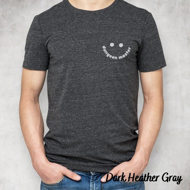 Dungeon Master Short Sleeve Tee, Dnd Shirt Gift, Dungeon And Dragons Smiley Tshirt Present, Dm Campaign Gift, Tabletop...