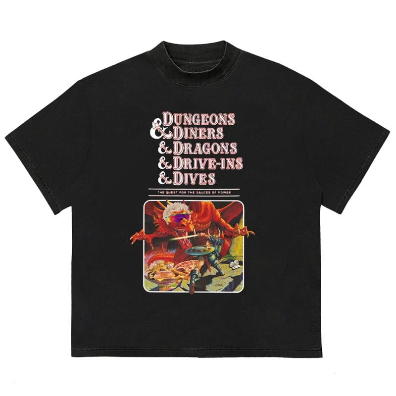 Dungeons & Diners & Dragons & Drive-ins & Dives T-Shirt Cool Gift for Him Hoodie, Sweatshirt | HypeDripTees.com