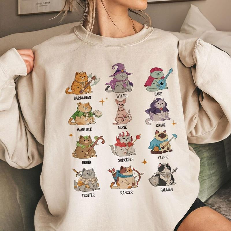 Dungeons And Cats Sweatshirt, Dungeons Game Tshirt, Retro Dnd Tee, Funny D&D Cats, Role Playing Game Shirt Hoodie