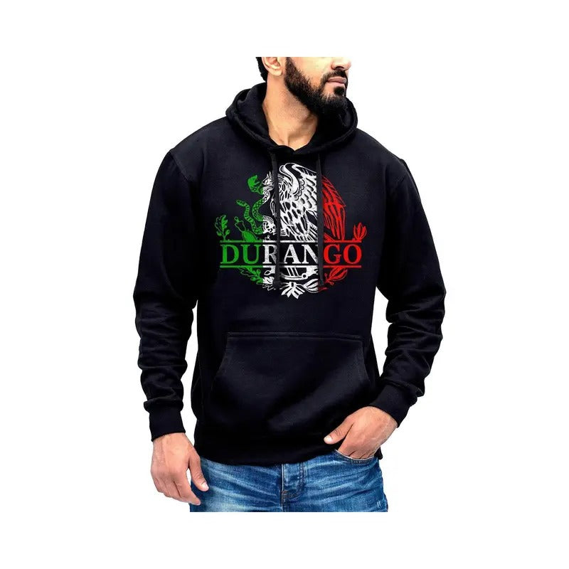 Durango Mexico Eagle Emblem Hoodie Sweatshirt Menswear Breathable Kangaroo Pocket T-Shirts | HypeDripTees.com