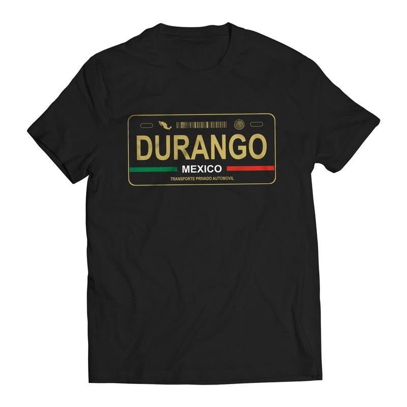 Durango Mexico License Plate T-Shirt - Playera con Placa de Carro Men's Graphic T-Shirt Hoodie, Sweatshirt | HypeDripTees.com