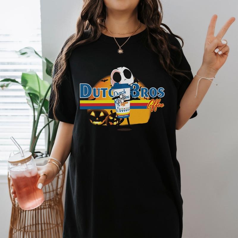 Dutch Bros Coffee Tee Jack Skellington Hug Coffee Horror Halloween Shirt Hoodie, Sweatshirt | HypeDripTees.com