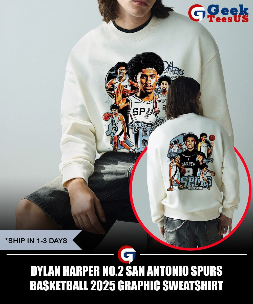 Dylan Harper No.2 San Antonio Spurs basketball 2025 graphic T-shirt