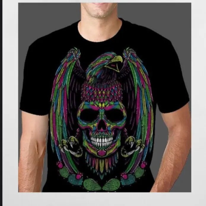 Eagle skull Small size shirt Cotton Casual Black Menswear Hoodie, Sweatshirt | HypeDripTees.com