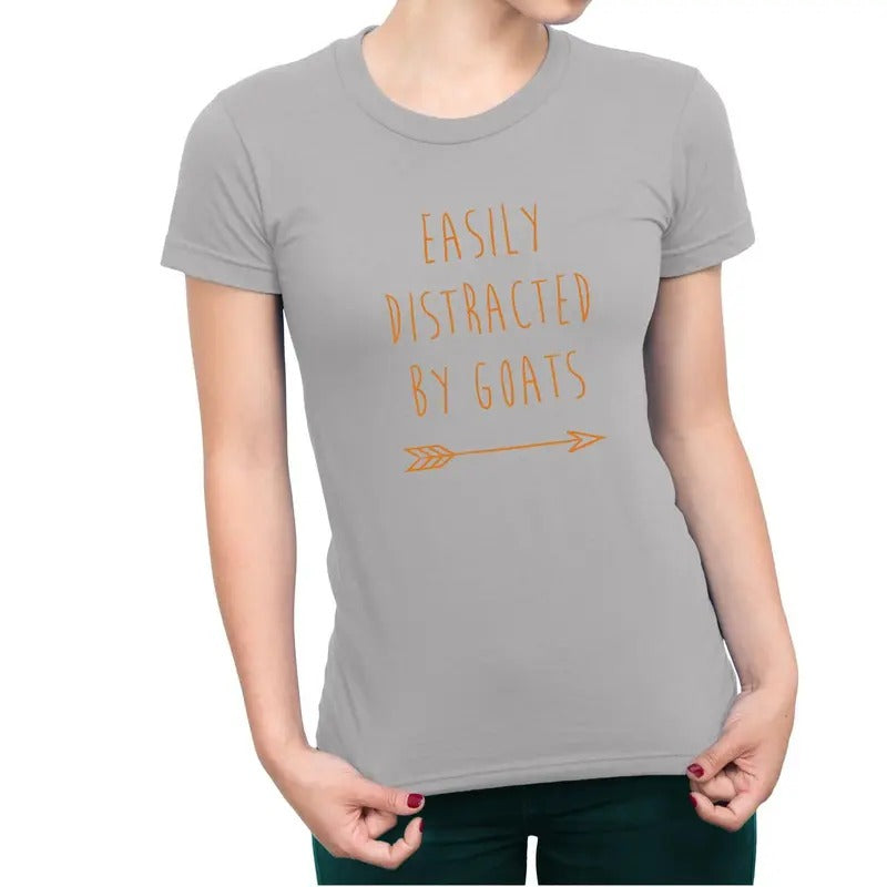 Easily Distracted By Goats Farm Women's T-Shirt Casual Comfort Hoodie, Sweatshirt | HypeDripTees.com
